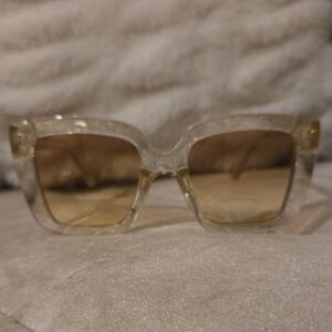 Circus-NY Stylish Gold Sparkle -Tinted Women's Sunglasses